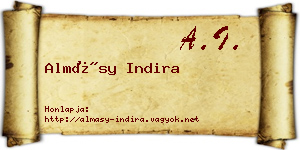 Almásy Indira névjegykártya